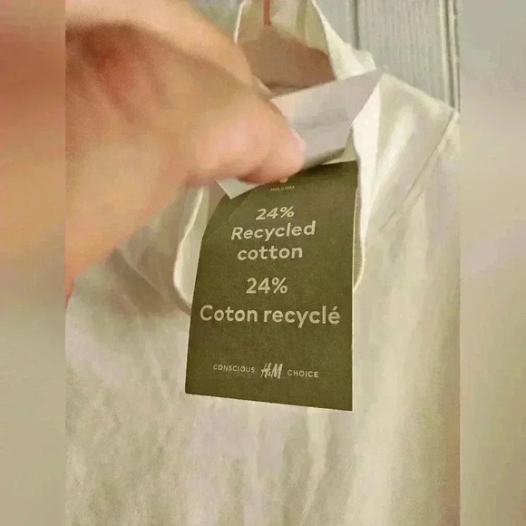 Divided by H&M Plus Ivory Cotton Cropped Mock Neck Long Sleeve Top Sz XXL NWT - Picture 7 of 12